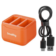 Battery Charger for Action 6 /5 Pro / 4 /3, Osmo 360, 2.3H Charging, 3-Channel Battery Charger with 3 Card Slots