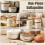 4pcs Portable Insulated Food Lunch Container Set with Thermal Lunch Box Separate Stackable Lunch Container 6