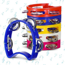 24PCS Tamborines Musical Instrument Noise Makers,Percussion Tambourine with 4 Bells, Handheld Percussion Drum Tambourine
