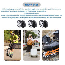 55x13mm Set of 2 Luggage Wheel Suitcase Replacement Wheels,Luggage Suitcase PU Swivel Caster Wheels Bearings Repair KitA