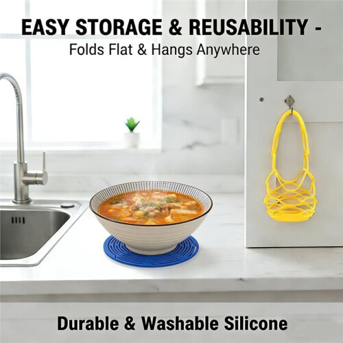 Multi-Purpose Wine Bottle Storage Bag, Silicone Storage Bag, Foldable Portable Bag with Handle 2