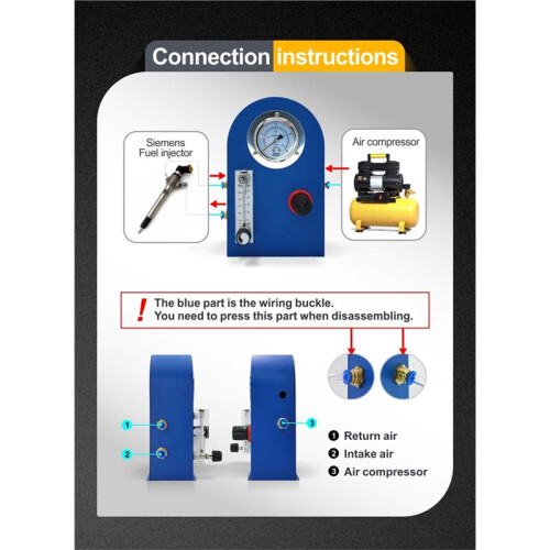 High-Pressur Return Flow Test Kit Common Rail Piezo Injector Simulator Tester for  Injector