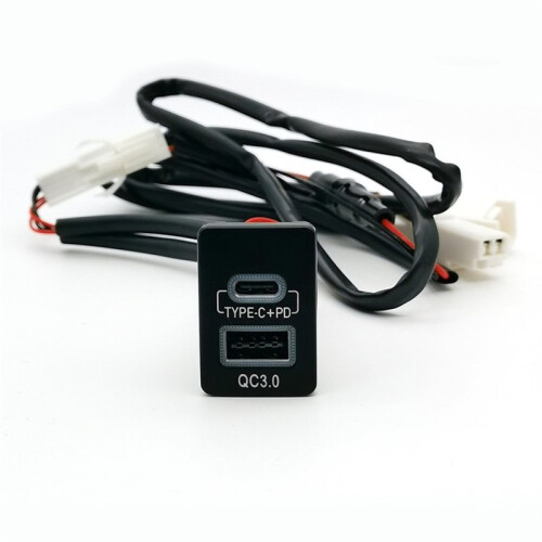 Light Car Charger QC3.0 USB TYPE-C PD Dual Phone Charge Interface Socket Cable Accessories Fit for