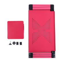 Portable Foldable Laptop Desk with Fan Red