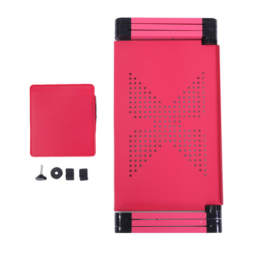 Portable Foldable Laptop Desk with Fan Red