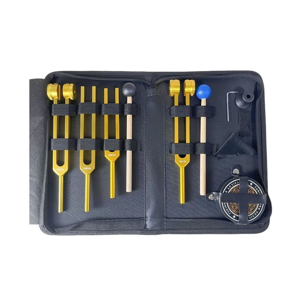 Saudism Aluminum Alloy Tuning Fork 128Hz/256Hz/384Hz/136.1Hz/528Hz Sound Therapy Tuning Forks Percussion Instruments C