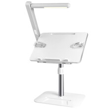 Angle Adjustable Reading Stand with Light Multifunction Lifting Tablet Holder Laptop Bracket Desktop Bookshelf A