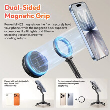 MT71 MagLock Selfie Stick 4-Section Extendable Pole Cell Phone Tripod for Vlog Tiktok Live Streaming