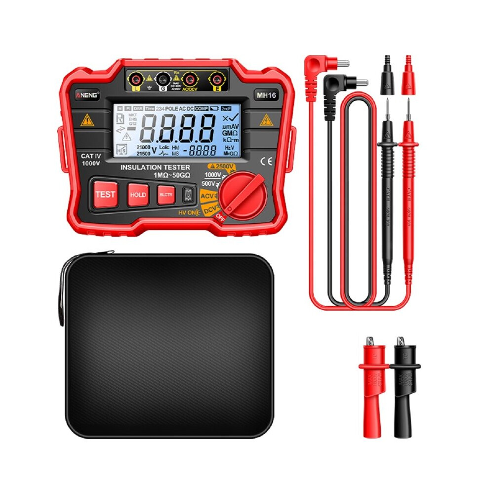 Aneng Mh16 Ohmmeter Digital Megohmmeter Ac/ Voltage Tester Resistance 2500V Testing Display Resistor Tools 6031363916497