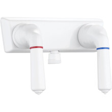 Grifo de Ducha para RV, Válvula Desviadora de Ducha de 4 Pulgadas para RV con Palancas Dobles para Control de Agua Caliente/Fría para Baños de