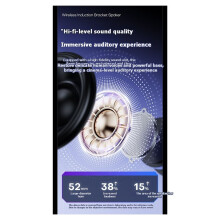 Wireless Induction Speaker with RGB Light & 360 Rotation, HD Surround Sound Speaker Desktop Phone Stand