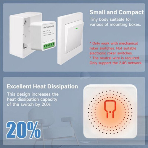2PCS    16A WiFi Relay Module   Wireless Light  Voice Control for  Home Automation 1