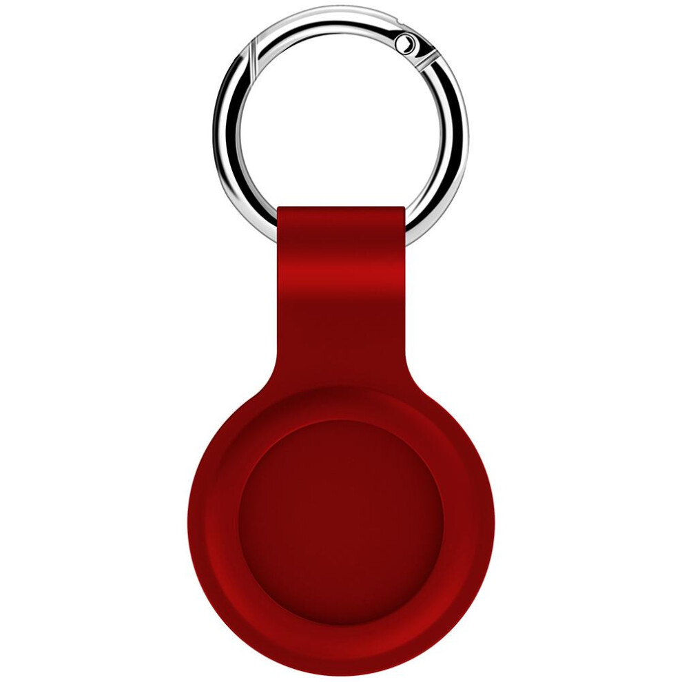 Liquid Silicone Airtag Case With Keyring Loop Red 7055741783210