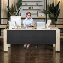 Under Desk Privacy Panel Self-Adhesive Modesty Panel with Pocket for Home or Standing Workstation Concealer Shield