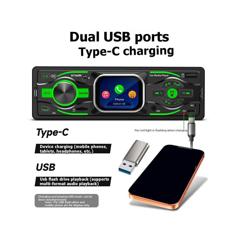 Car Mp3 Radio 2.2 Inches Touch Screen Radio 1Din Aux Usb Tf Card Player Radio Dab Digital Car Radio 6032865259150