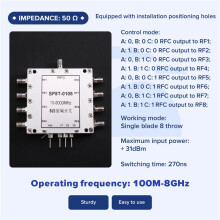 SP8T for RF 10MHz-8GHz Single Pole Eight Throw RF Microwave Signal Switcher for Radio