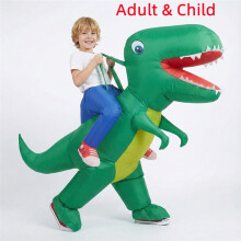 Fantasia Inflável de Encanador com Estampa de Dinossauro, Roupa Divertida para Cosplay, Ideal para Festas de Dança e Apresentações de Fim de Ano