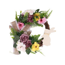 Easter Rabbit Front Door Wreath for Front Door,Easter Bunny Butt Shape Garland Wall Decor Spring Wreath Decoration