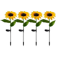 Flexible Stems Sunflower Solar Lights, Unique Garden Gifts for Outdoor Decor with Waterproof Material, Garden Decoration (4PCS)