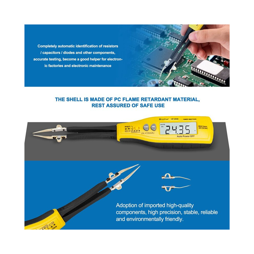 Digital Auto-Recognition Multimeter, Smd Portability Tester Tool, For Resistors Capacitors Diodes 6033075530282