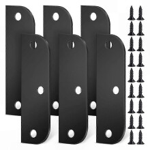 (Black) 6 Pack 3.5" Hinge Shim Plates with 5/8" Edge Filler for Doors and Gates