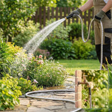 Short Garden Hose 3ft Connector Flexible Stainless Steel Water Hose for Outdoor Garden Watering Pet Cleaning