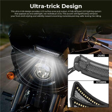 Motorcycle Front Headlight Vent Accent Fairing Light for Softail Low Rider ST El Diablo FXLRST FXRST 2022-2026