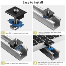 20pcs Solar Panels Mid Clamps , Solar Panel Brackets, Mounting Kit for Metal Roof, Tin Roof, Flat Roof, Sheet Roof, RV