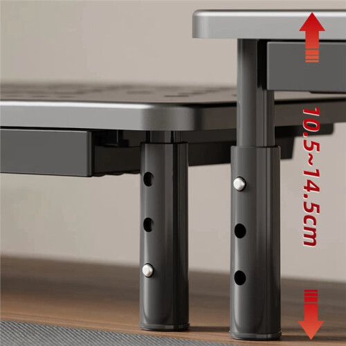 Computer Monitor Stand 3 Height Adjustable Computer Rack with Drawer Elevated PC Screen Stand Reduce Neck Strain 2