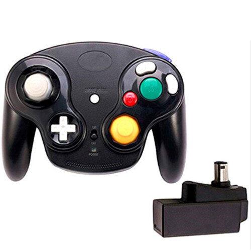 Wireless Game Controller for GameCube NGC Console with 2.4GHz Receiver Adapter Ergonomic Joystick Gamepad Manette A 1