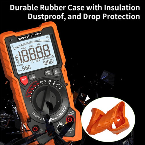 ZOYI Digital Ohmmeter Insulation Resistance Meter Resistance Tester Capacitance Test Megaohmmeter High Voltage Tools 1