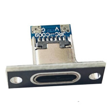 20Pcs Type-C 4Pin Female Connector Jack Data Charging Port Connector Small Electrical Charging Base with Fixing Plate