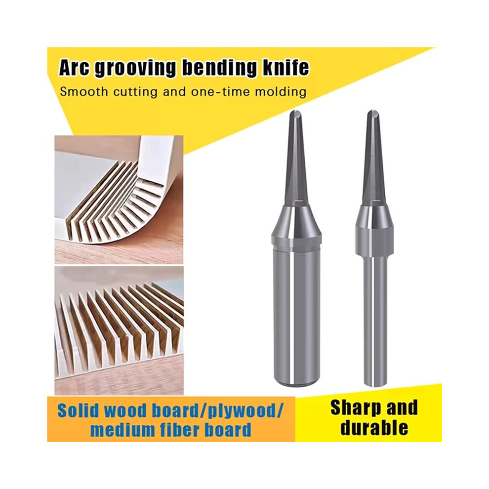 Woodworking Milling Cutter Grooving Cutter V-Shaped Tool Arc-Shaped Slotter For Wood Bending Circular Milling2pc 6033327689812