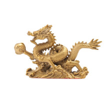 EstáTua de DragãO ChinêS Feng Shui em LatãO Escultura Ornamentos de Mesa para EscritóRio DoméStico para Riqueza e Sucesso Presentes de Boa Sorte