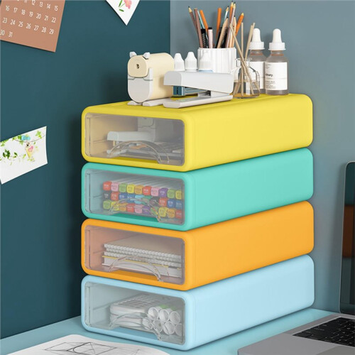 Drawer Type Plastic Storage Container Stackable Desk Closet Organizer Box Cosmetics Home Stationery Storage Holder 1