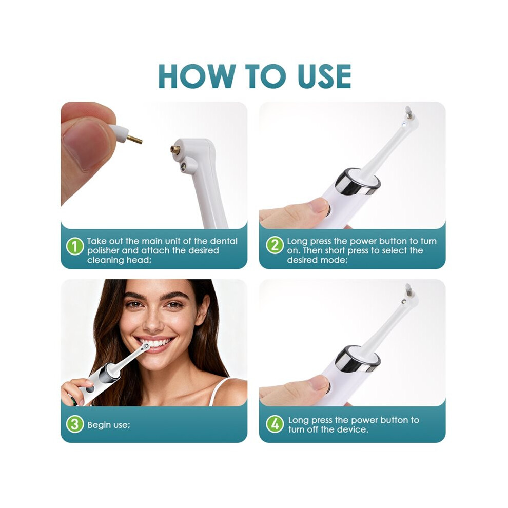 Electric Toothbrush, Polisher, Teeth Whitening Device, Removes Plaque and Tartar, Electric Toothbrush Tool Set