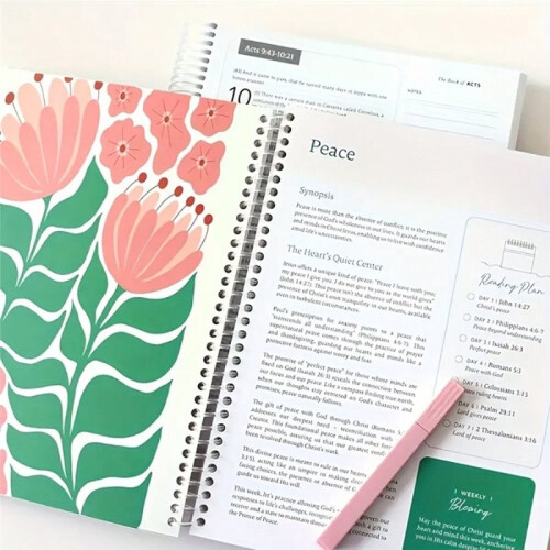 Annual Planner, 52-Week Journal, Women'S Bible Study Handbook, Spiral Binding, Reflection Notebook 2