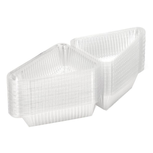 50Pcs Cake Slice Containers with Hinged Lid,Disposable Pie Slice Boxes,Individual Cheesecake Containers,Cake Carriers