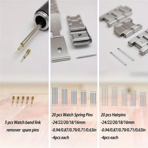 52pcs/Set Professional Watch Repair Tool Kit, Including Lug Presses, Hammers, Spring Bars, Chain Saws, and Strap 1