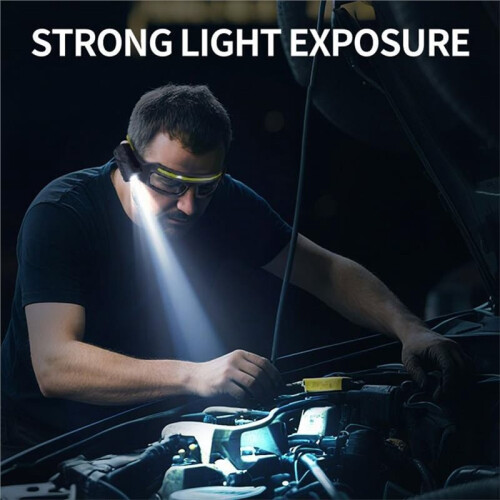 LED Glasses Rechargeable Headlight with Motion Sensor and Touch Control, 5 Modes USB C Lighted Glasses for Running 2