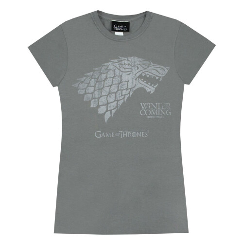 Game of Thrones (Medium) Game of Thrones Short Sleeved T-Shirt (Womens Grey)