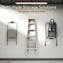 Ladder Hooks for Garage Wall, 2 Pack Heavy Duty Wall Mount Storage Hanger for Ladders, Chairs & Patio Furniture