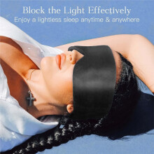 1 Set Sleep Mask, Adjustable Large Blackout Mask for Men and Women, Suitable for Nap , Black,Included Storage Bag