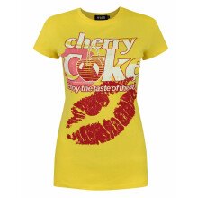 (X-Small) Coca Cola Short Sleeved T-Shirt (Womens Yellow)