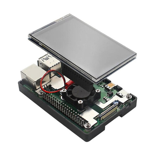 For Raspberry Pi 4B Cooling Fan with ABS Protective Case Thermal Pad & Heat Sink Kit Efficient Quiet Cooling Solution 2