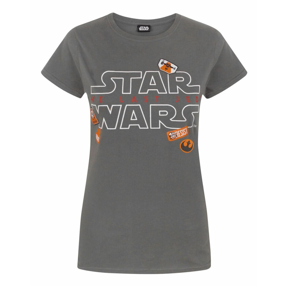 Star Wars (X-Large) Short Sleeved T-Shirt (Womens Grey)