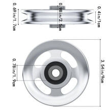 2pcs 90mm Pulley Wheel for Gym Equipment, Silent Cable Machine Replacement Part,Bearing Gym Pulley Wheel for Home Gym