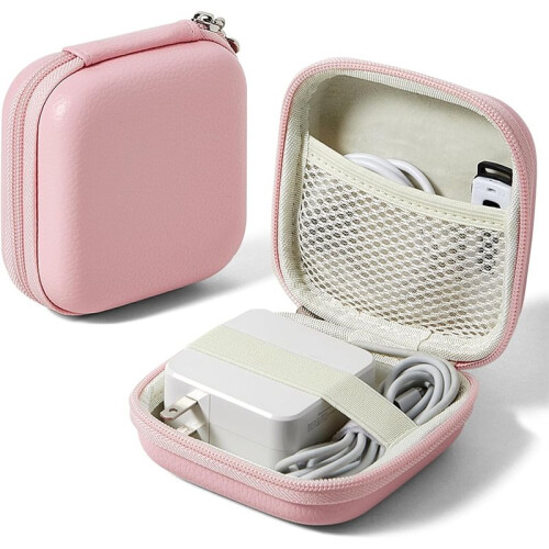 1 Pc  Earphone Storage Bag, Data Cable Charger Protective Case, EVA Storage Box,Size About 11 X 11 X 4.5cm 2