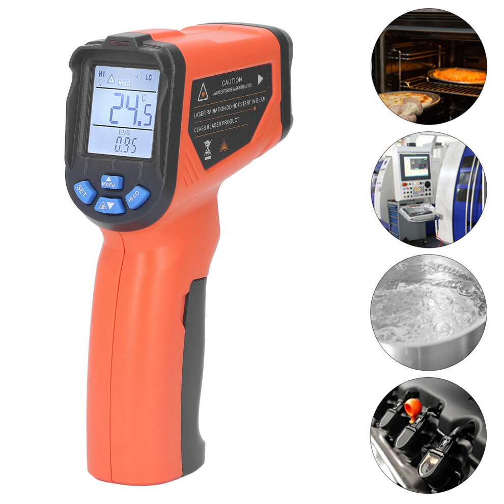Backlit Lcd Infrared Thermometer 500C Light