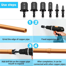 Kit de Reparo de HVAC com 12 Peças, Ferramenta Expansora de Tubos de Ar Condicionado, Ferramenta Manual para Alargamento de Tubos de Cobre Macio de